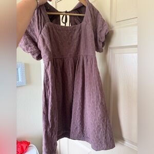 Purple quilted Madewell mini dress